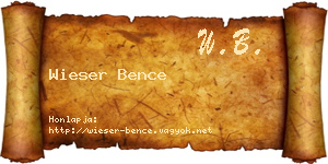 Wieser Bence névjegykártya